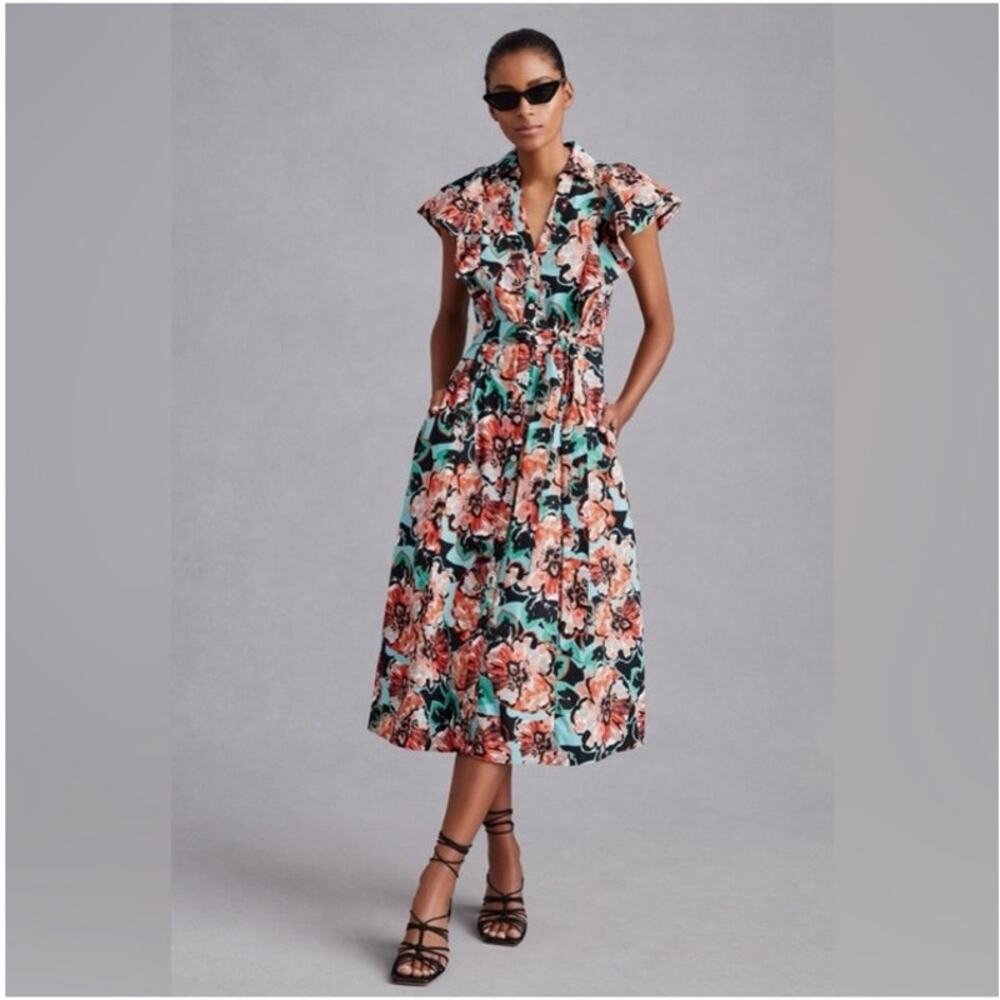 Anthropologie Floral Midi Dress